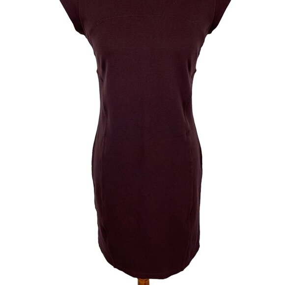 Athleta Illusion Dress Small Maroon Sleeveless Sheath Activewear Work - Picture 3 of 8